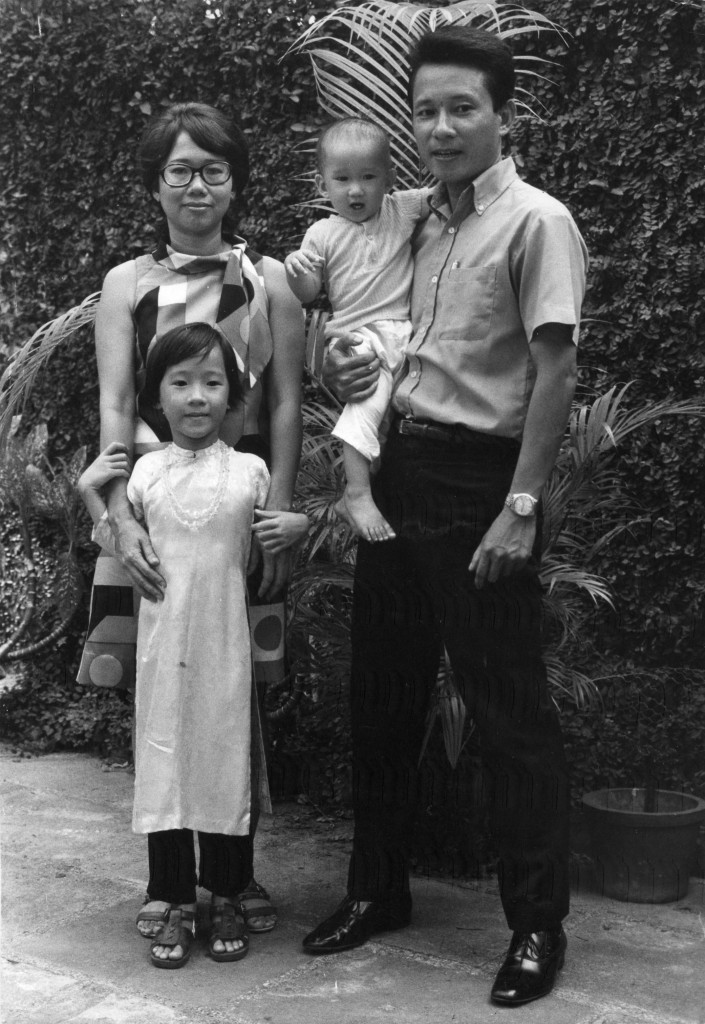 My brother Thai's family: Mong Huynh, Lan Khanh and Cuong (1975?)