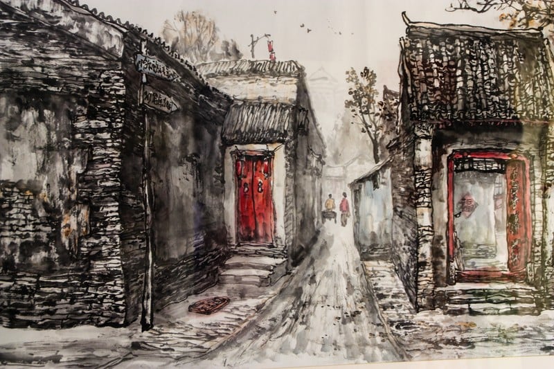 Painting of hutong street - Image by James Pham-61 (OiVietNam_3N)